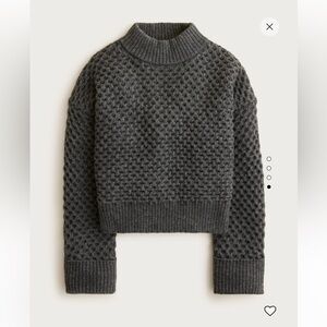 NWOT j. Crew honeycomb mock neck gray sweater